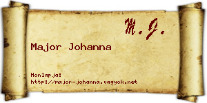 Major Johanna névjegykártya