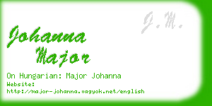 johanna major business card